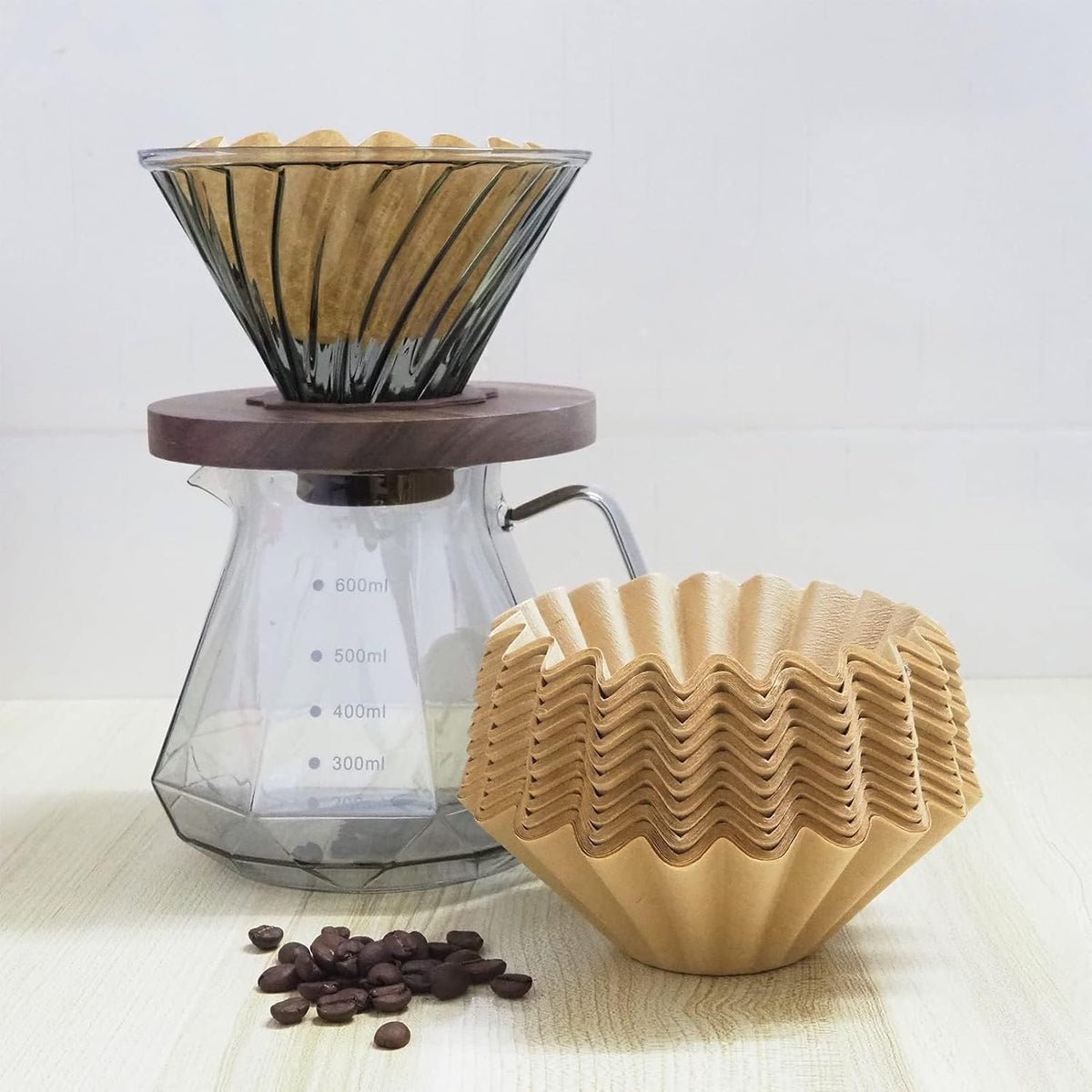 1-2 Cup Brown Coffee Filters, 100 Count Unbleached Basket Coffee Filter Paper for Miniature Mr Coffee, Small Coffee Maker, Single Serve Coffee Pot, Pour Over Coffee Kit