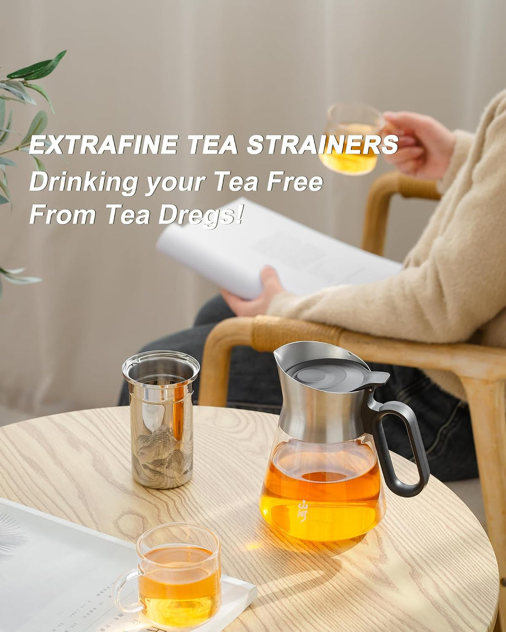 ZENS 23oz Small Glass Teapot with Infuser For Loose Leaf Tea Steeper