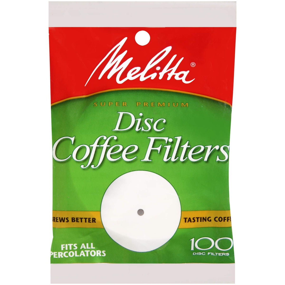 Melitta Super Premium Disc Coffee Filters, White, 100 Count (Pack of 1)
