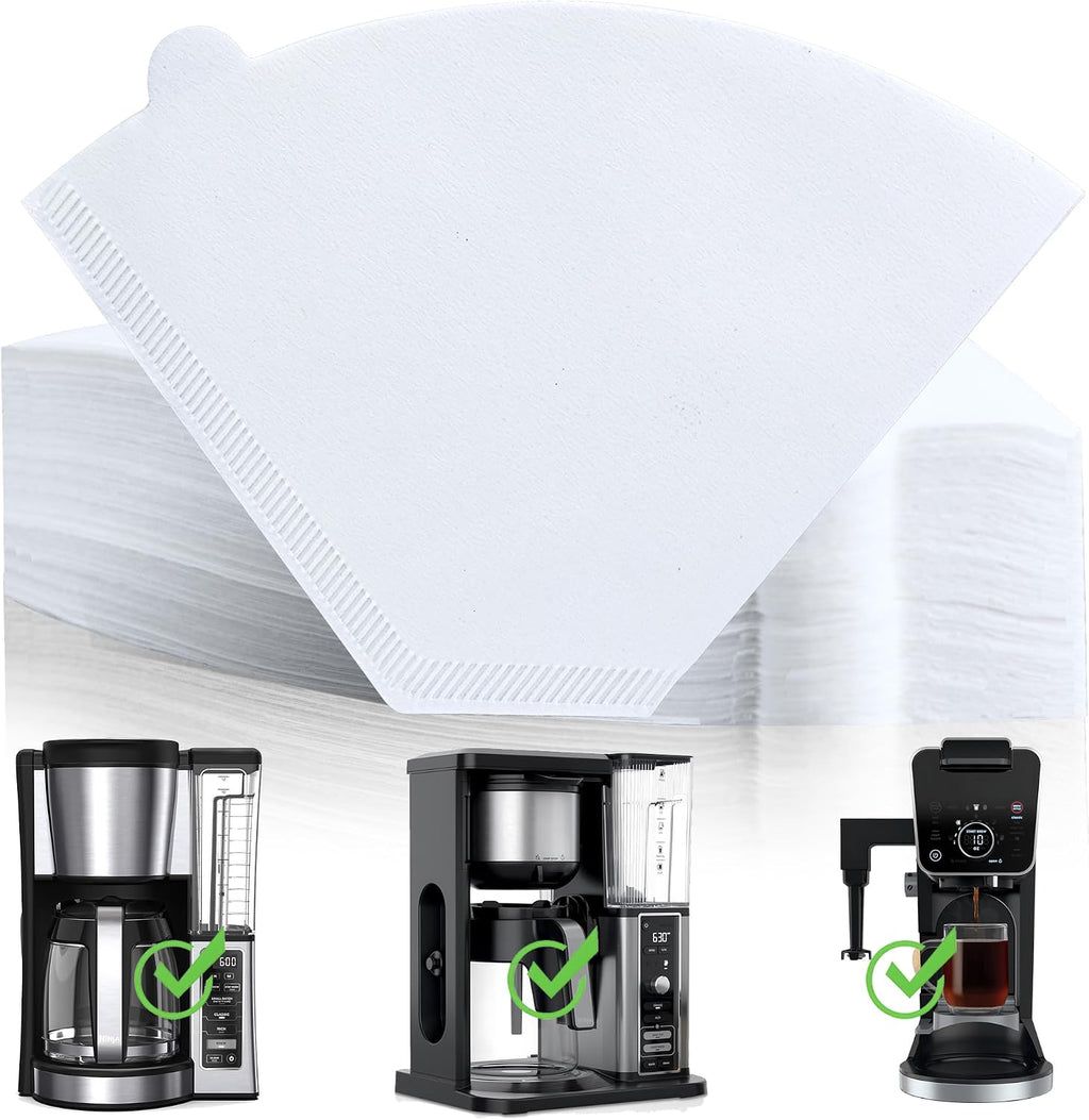 Disposable Coffee Paper Filters, 100 Pcs #4 for Ninja Coffee Maker, White