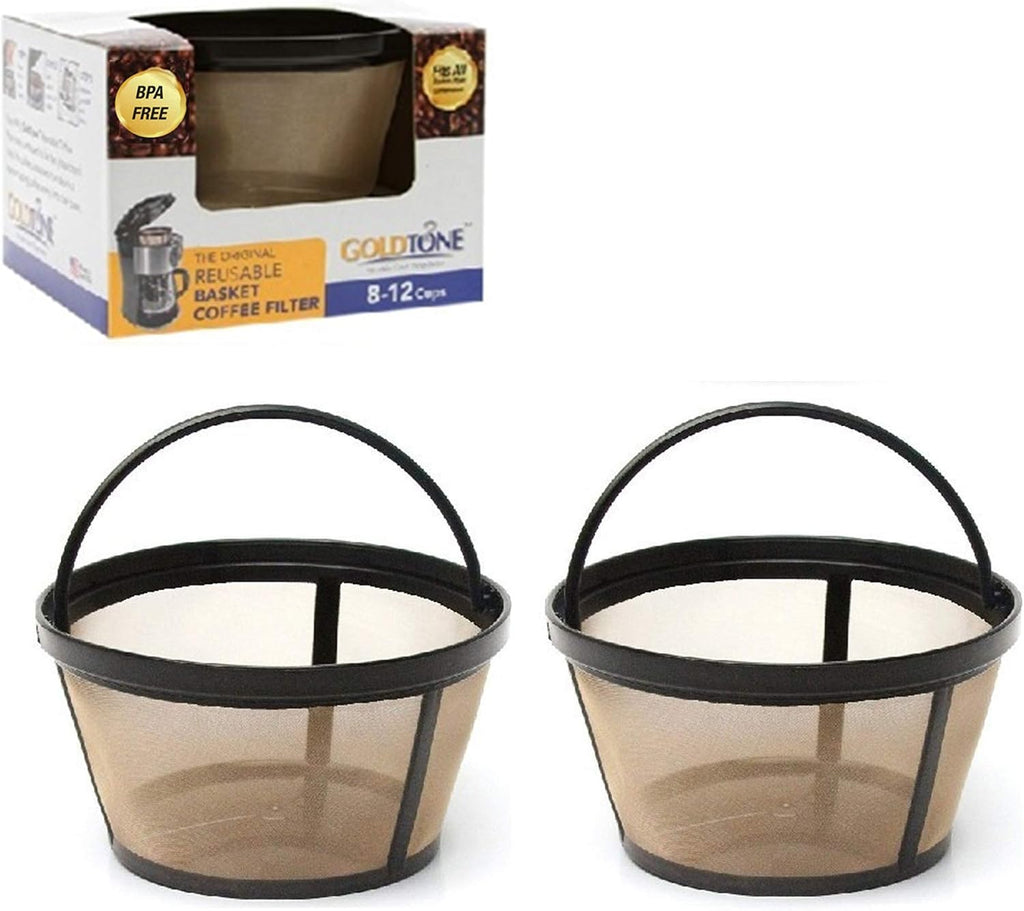 GOLDTONE Reusable 8-12 Cup Basket Coffee Filter fits Black and Decker Makers and Brewers, Replaces your Paper Coffee Filters, BPA-Free