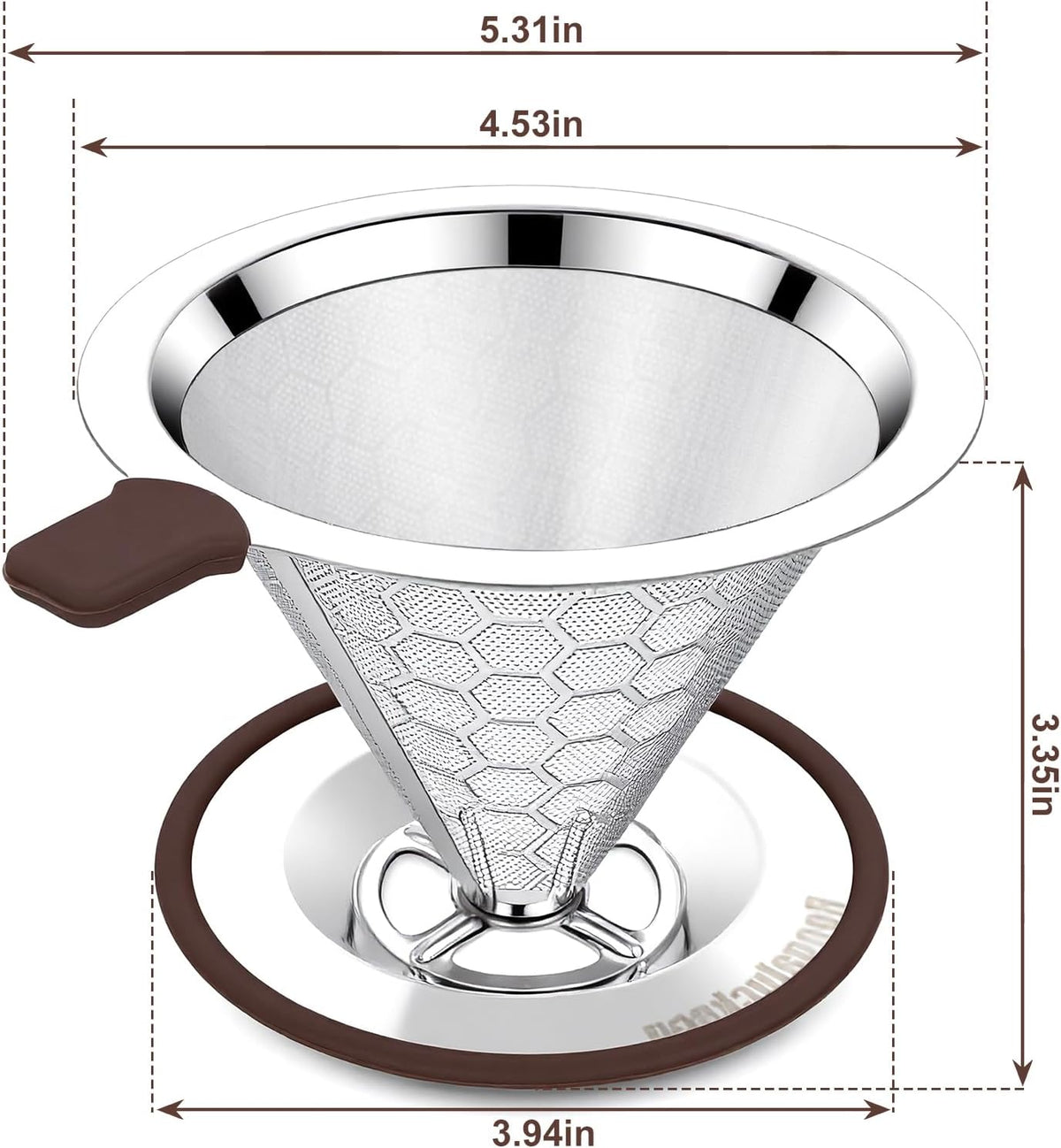 Pour Over Coffee Maker, Reusable Stainless Steel Filter
