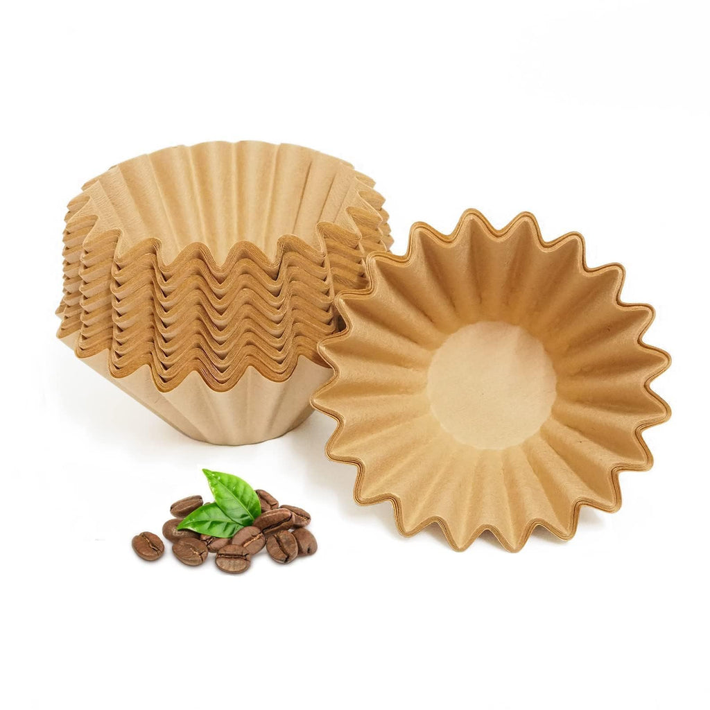 1-2 Cup Brown Coffee Filters, 100 Count Unbleached Basket Coffee Filter Paper for Miniature Mr Coffee, Small Coffee Maker, Single Serve Coffee Pot, Pour Over Coffee Kit