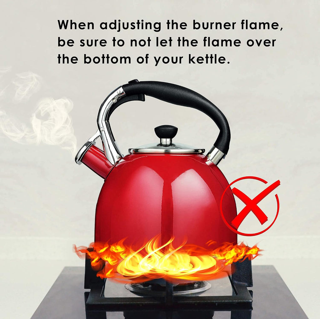 Rorence Whistling Tea Kettle for Stove Top, 2.5QT Stainless Steel Tea Pot