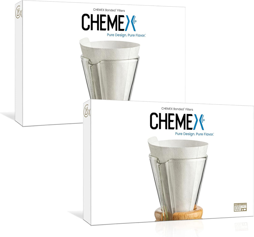 Chemex Bonded Coffee Filters, Half Moon, 100 Count 2 Pack for CM-1 Models