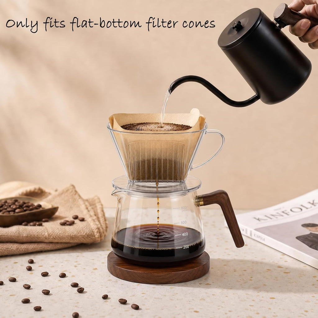 200 Count #4 Cone Coffee Filters, Unbleached Natural Paper Coffee Filters for 8–12 Cup Coffee Makers, Disposable #4 Cone Filters Compatible with Ninja Cuisinart, Drip Coffee Maker & Pour Over Brewers