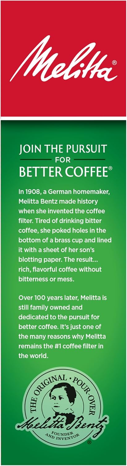 Melitta #4 Unbleached Coffee Filters, Natural Brown Cone Filters, 1-Pack