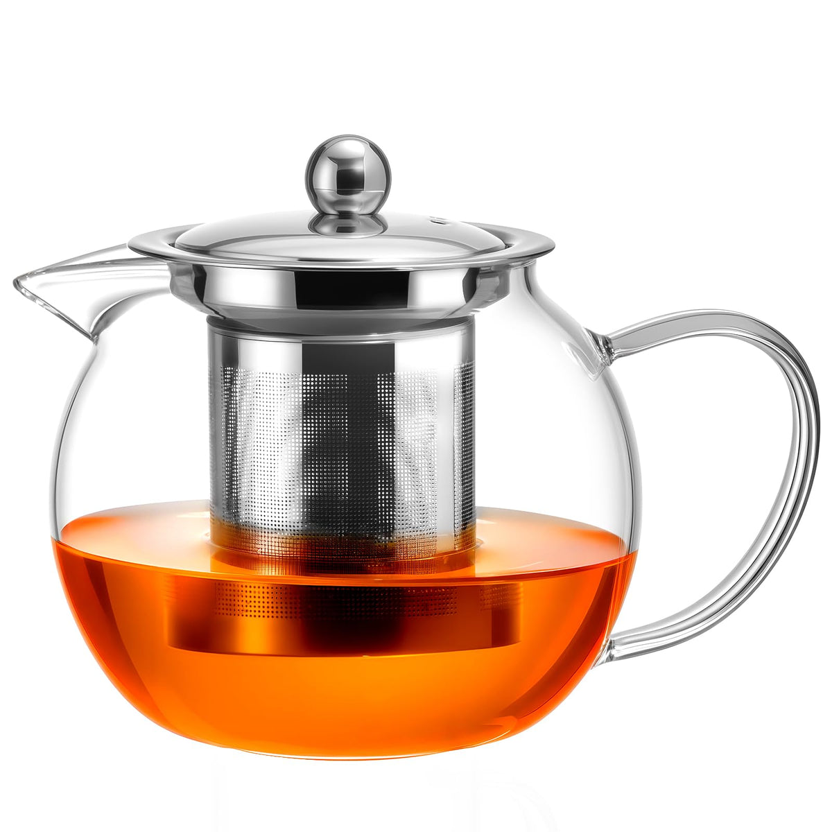 Baalaka Glass Teapot with Infuser, Clear Tea Pot for Stove, 22 oz/650 ml