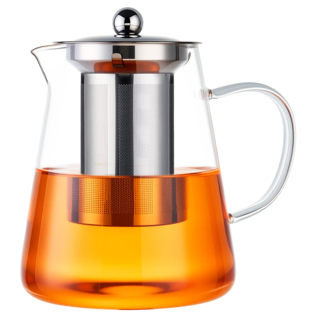 Baalaka Glass Teapot 18.6oz/550ml, Tea Pot with Removable Infusers for Loose Tea, Borosilicate Glass Tea Kettle Tea Maker Stovetop for Camping, Tea Infuser for Loose Leaf Tea Travel