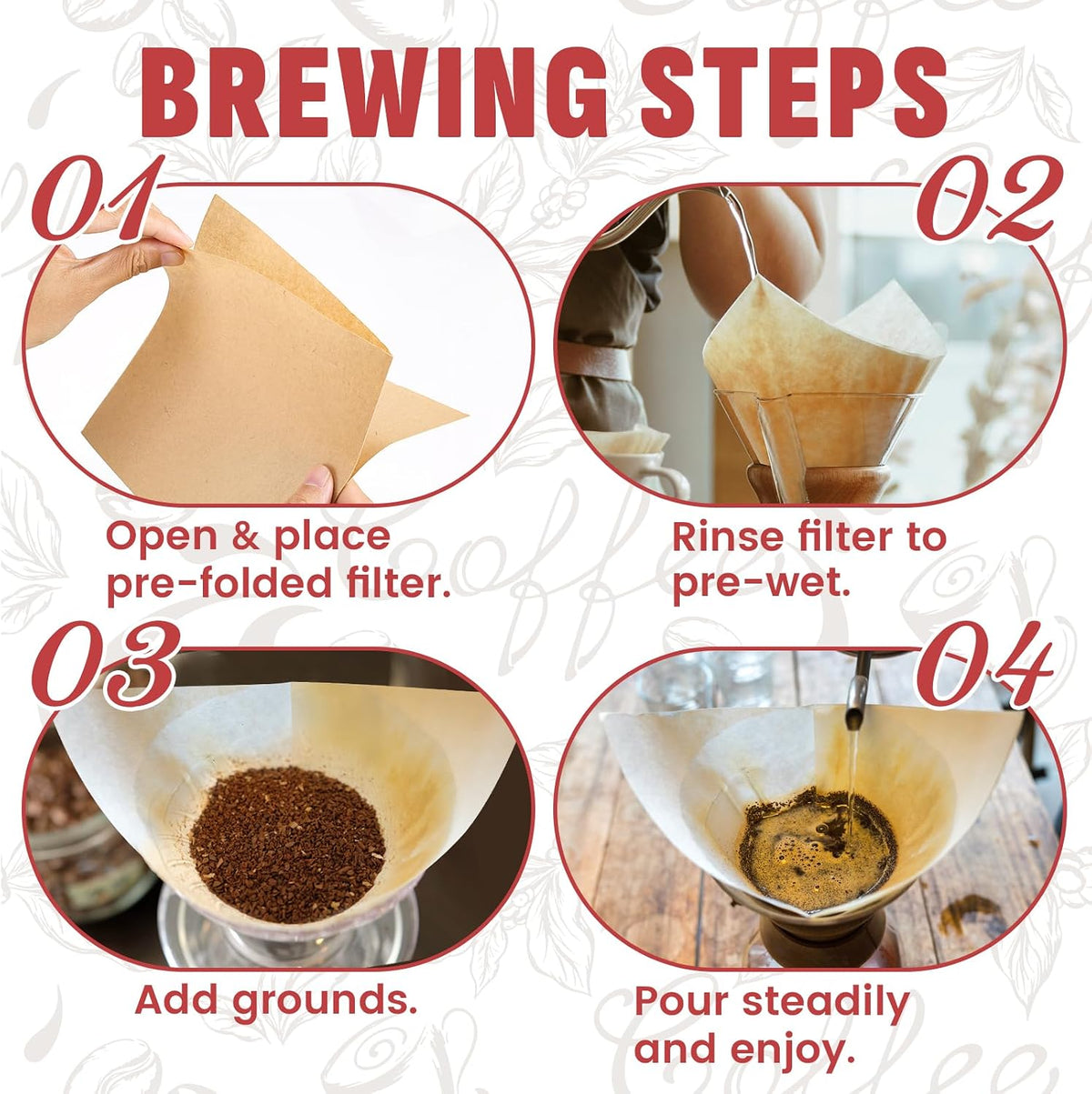 Pre-Folded Unbleached Cone Coffee Filters – Premium Thick Paper, Compatible with Pour-Over Coffee Makers (80 Filters)
