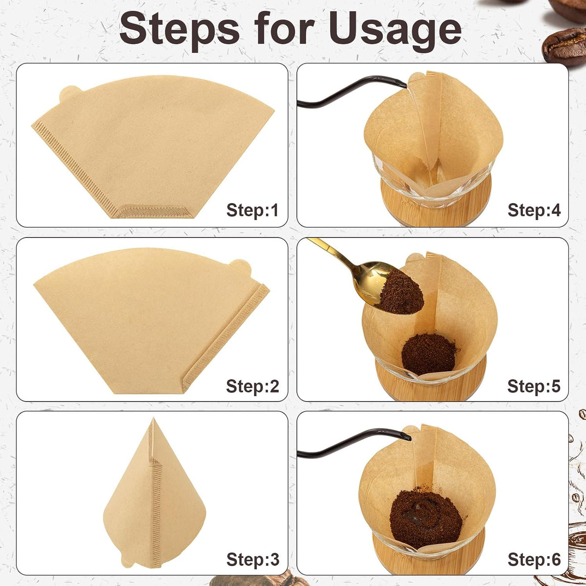 100 Count #4 Cone Coffee Filters 8-12 Cup Compatible with Ninja Maker