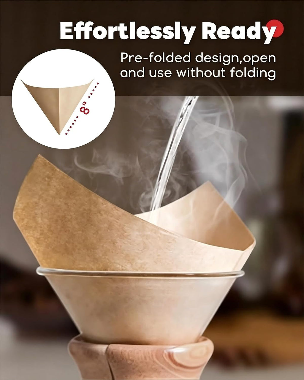 Bake Choice Coffee Filters, 5-13 Cups, for Pour-Over Coffee Makers, 50 Pcs
