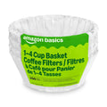 Amazon Basics Basket Coffee Filters for 1-4 Cup Coffee Makers, White, 200 Count