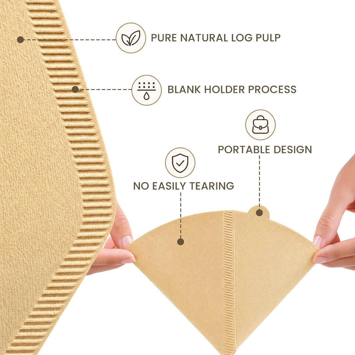 200 Count #4 Cone Coffee Filters, Unbleached Natural Paper Coffee Filters for 8–12 Cup Coffee Makers, Disposable #4 Cone Filters Compatible with Ninja Cuisinart, Drip Coffee Maker & Pour Over Brewers