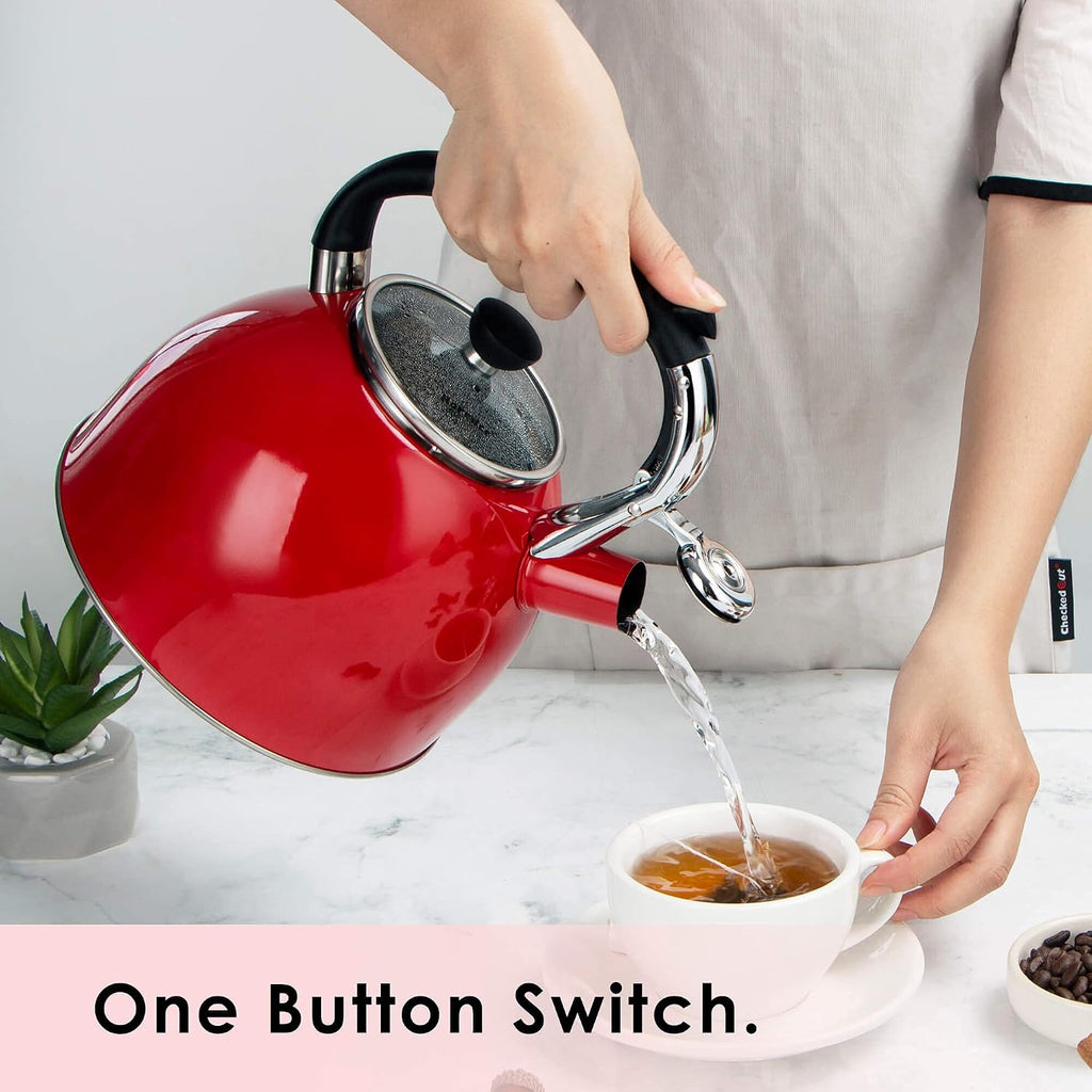Rorence Whistling Tea Kettle for Stove Top, 2.5QT Stainless Steel Tea Pot
