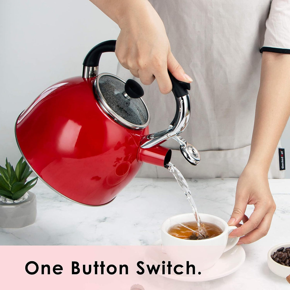 Rorence Whistling Tea Kettle for Stove Top, 2.5QT Stainless Steel Tea Pot