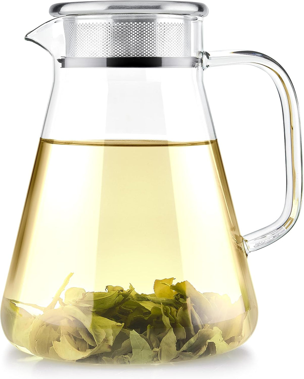 Teabloom One-Touch Plastic-Free 2-in-1 Glass Teapot & Kettle, 40 oz