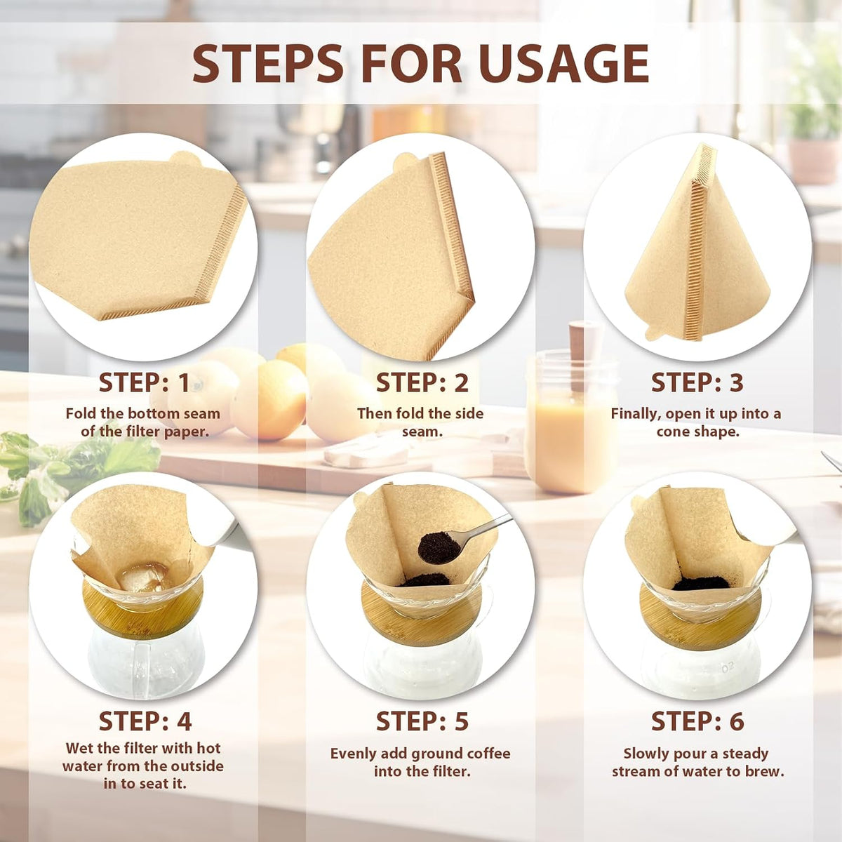 200 Count Coffee Filters #4, Unbleached Cone Coffee Filters 8-12 Cup