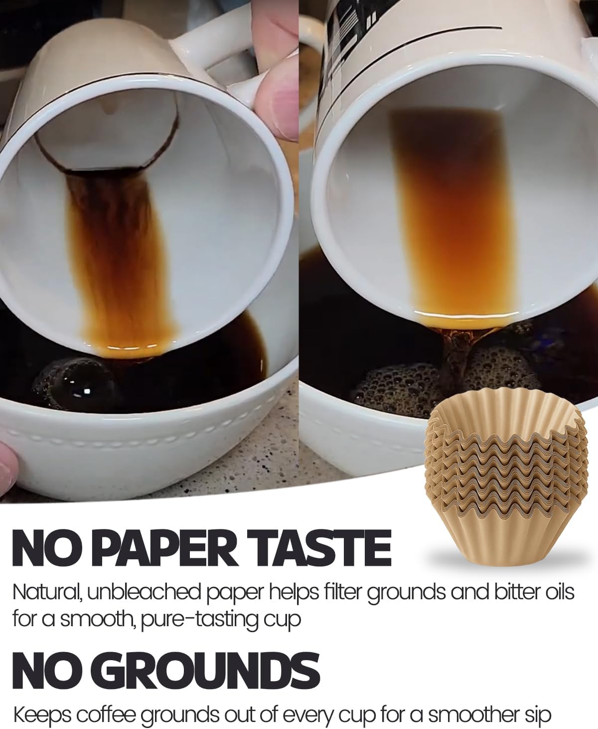 MIMORE Percolator Coffee Filters for Farberware 8-Cup, Unbleached, 150 PCS