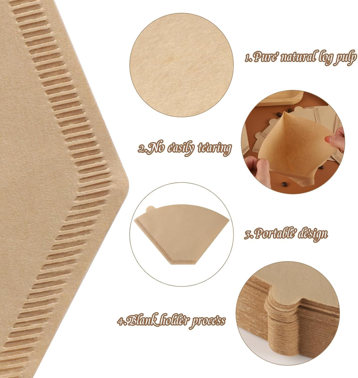 160 Count #4 Cone Coffee Filters 8-12 Cup Compatible with Ninja Maker