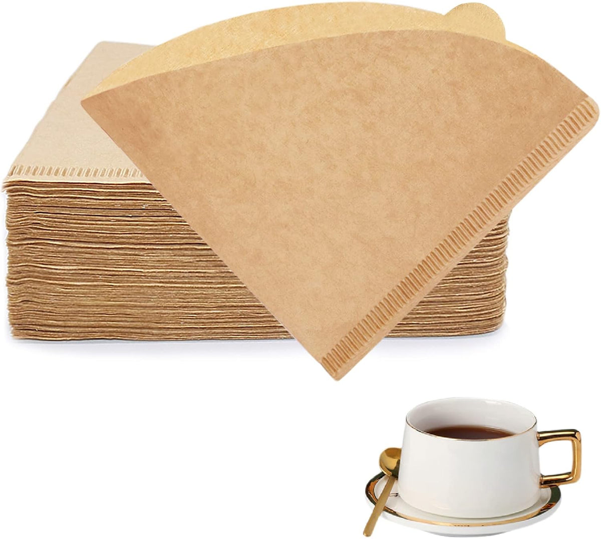 BYKITCHEN #1 Small Coffee Filters for 1-2 Cup Pour Over Dripper, 200PCS