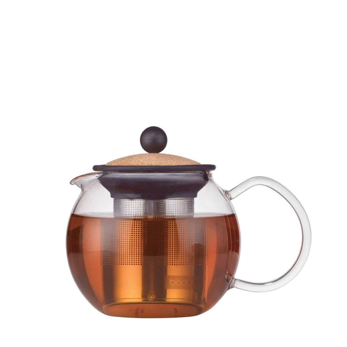 Bodum 34oz Assam Glass Tea Press with Stainless Steel Filter, Black Plastic Lid