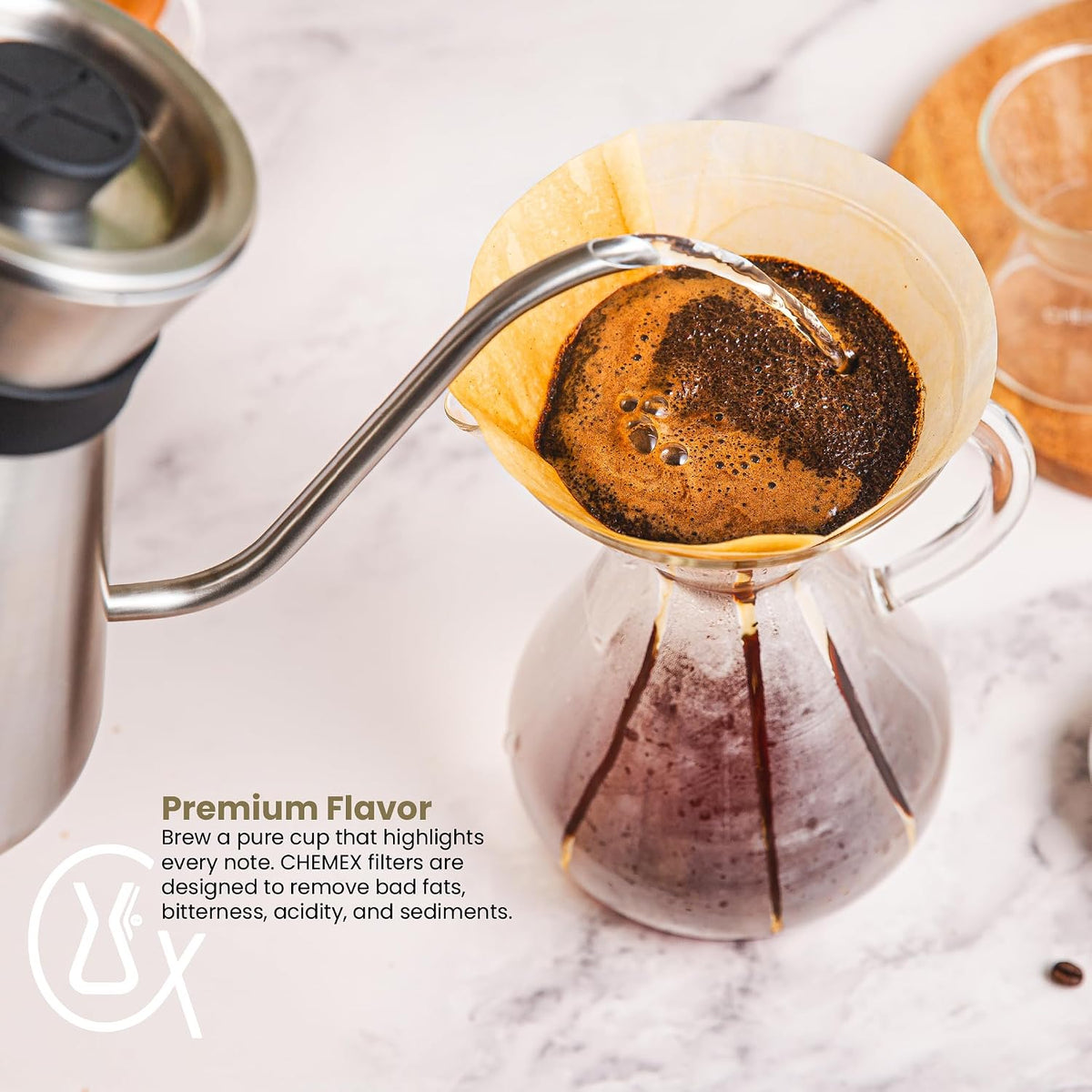 Chemex Bonded Filter - Square - 100 ct - Exclusive Packaging - AFS-100