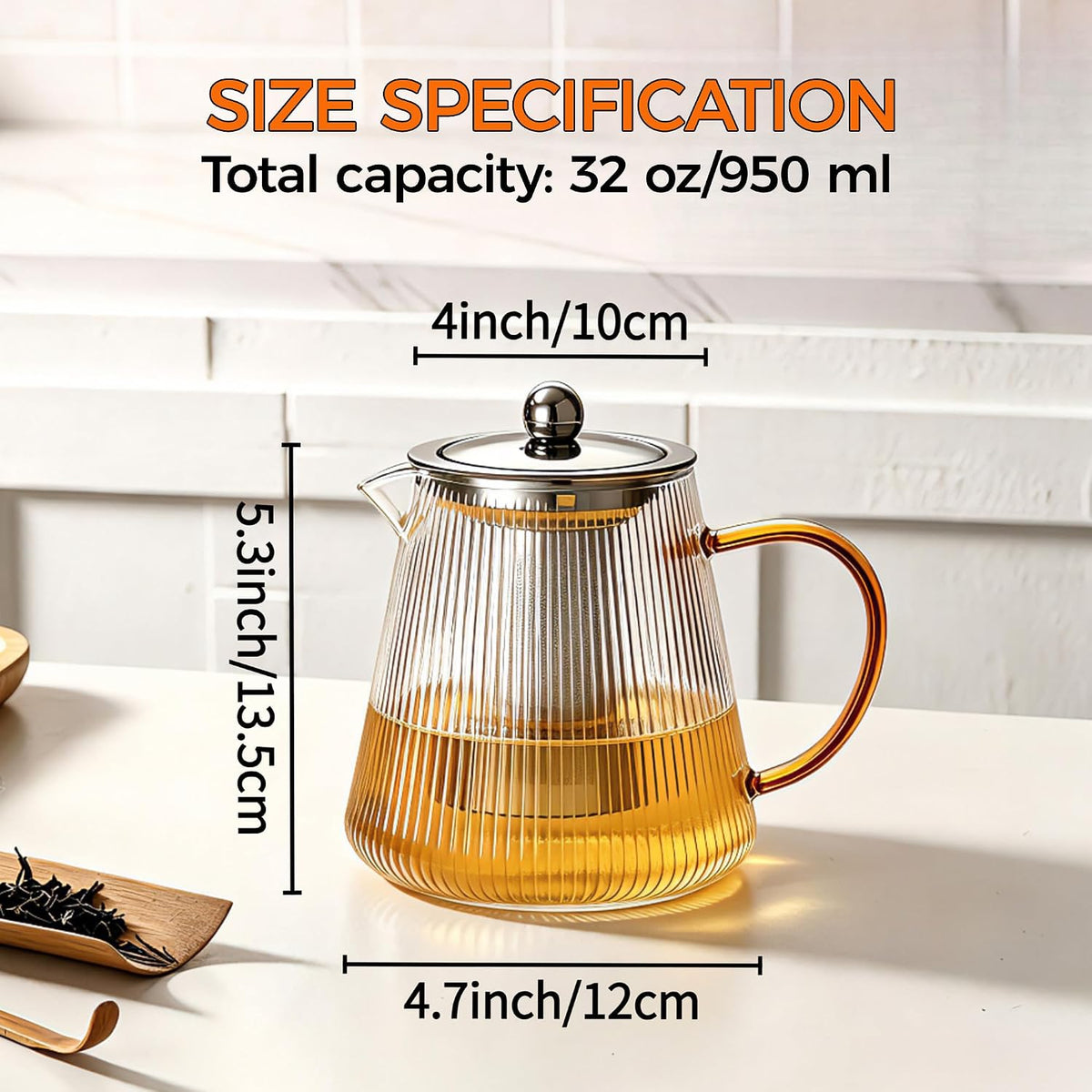 Glass Teapot with Removable Infuser, 32 oz (950 ml)