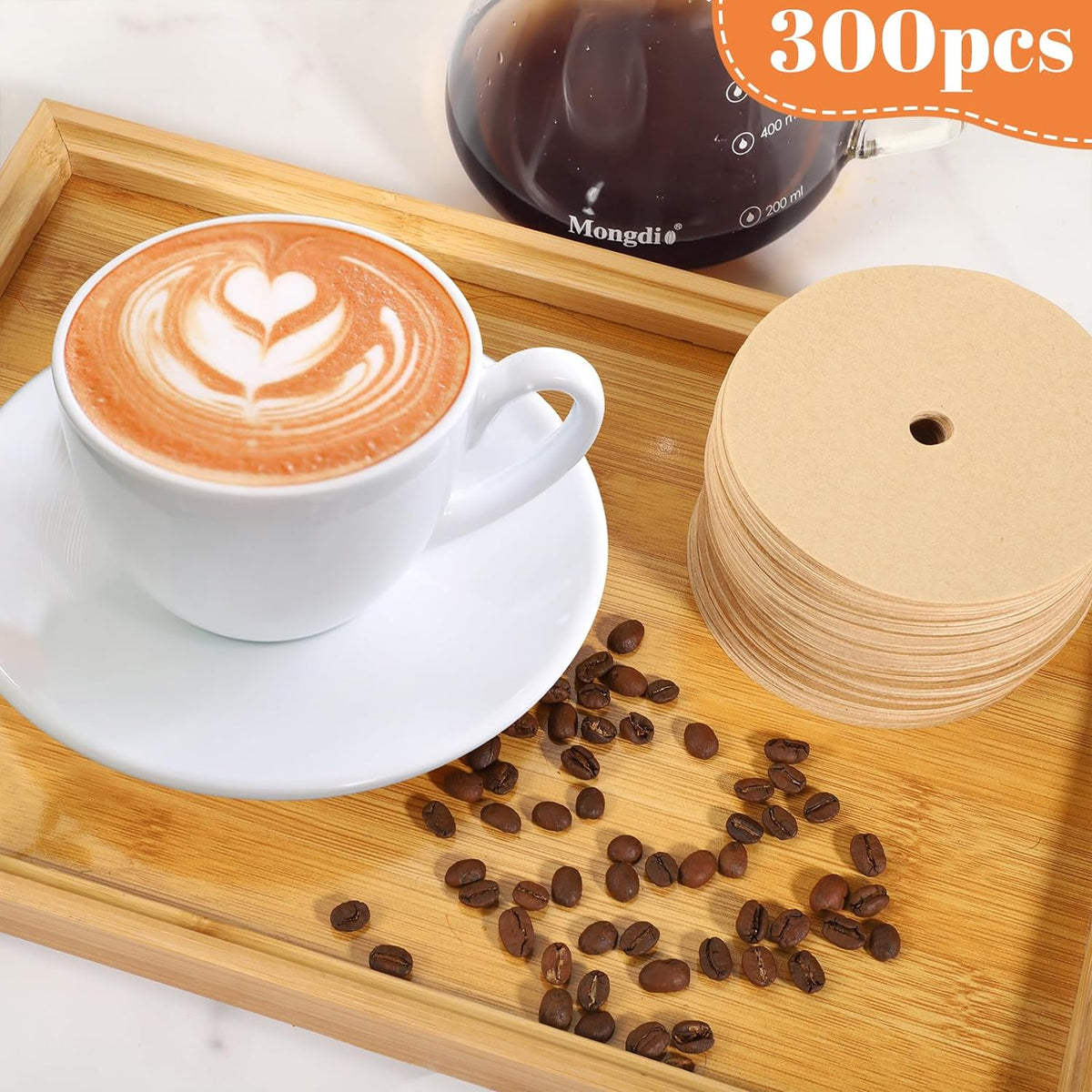 300Pcs Percolator Coffee Filter, 3.75in Unbleached Disposable Coffee Filter