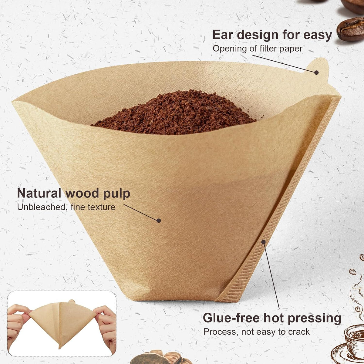 100 Count #4 Cone Coffee Filters 8-12 Cup Compatible with Ninja Maker