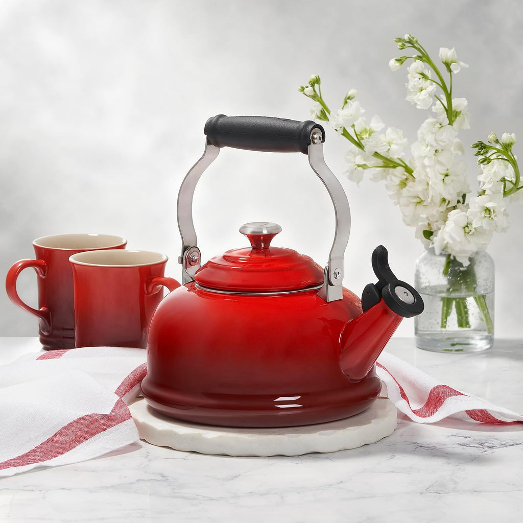 Le Creuset Enamel On Steel Whistling Tea Kettle, 1.7 qt., Marseille