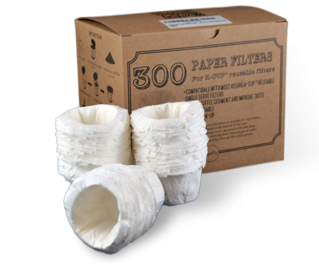 K Cup Paper Filters Disposable for Reusable Coffee Pods, 300 Count