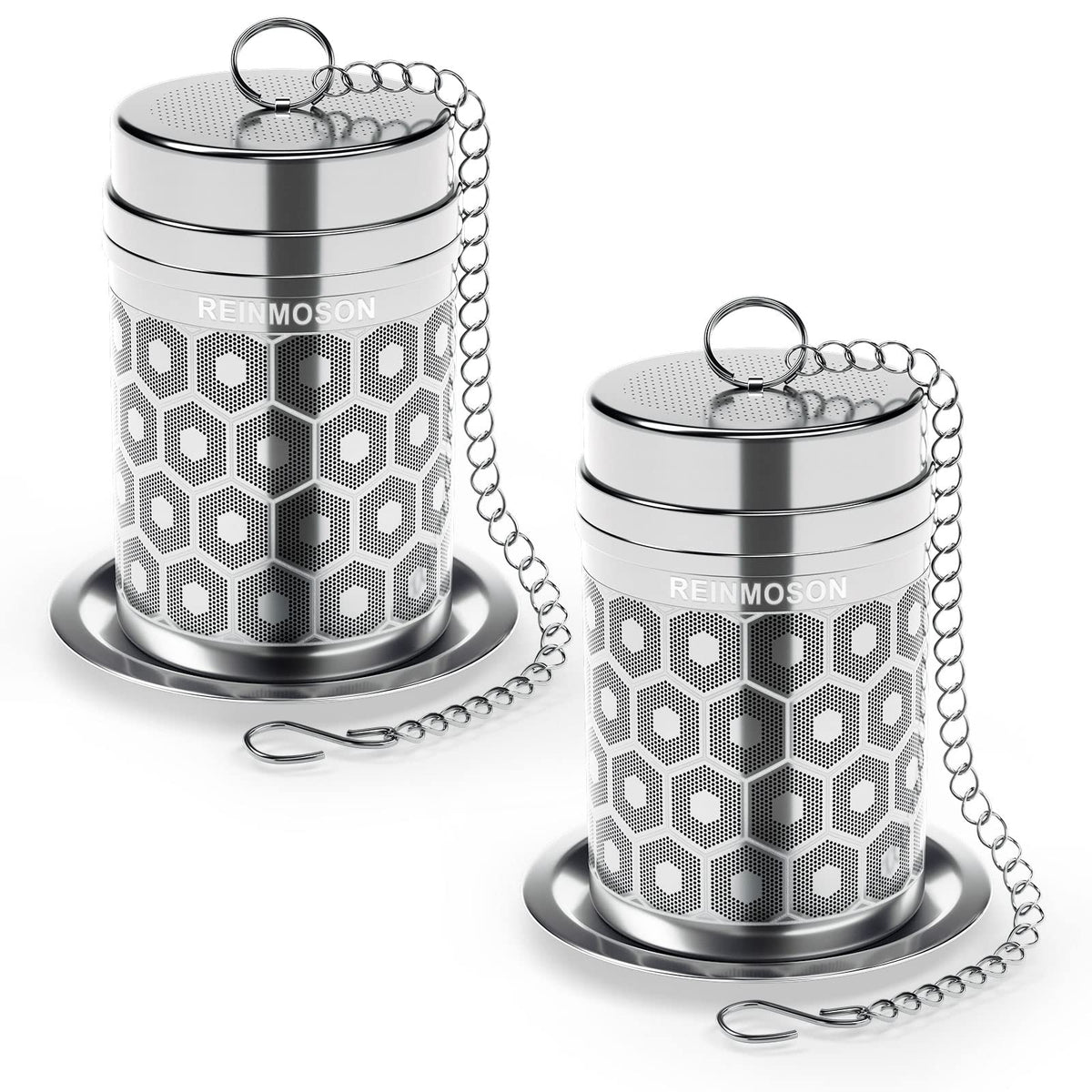 2 Pack Reinmoson 304 Stainless Steel Tea Strainers for Loose Tea 1.5”x2.2”