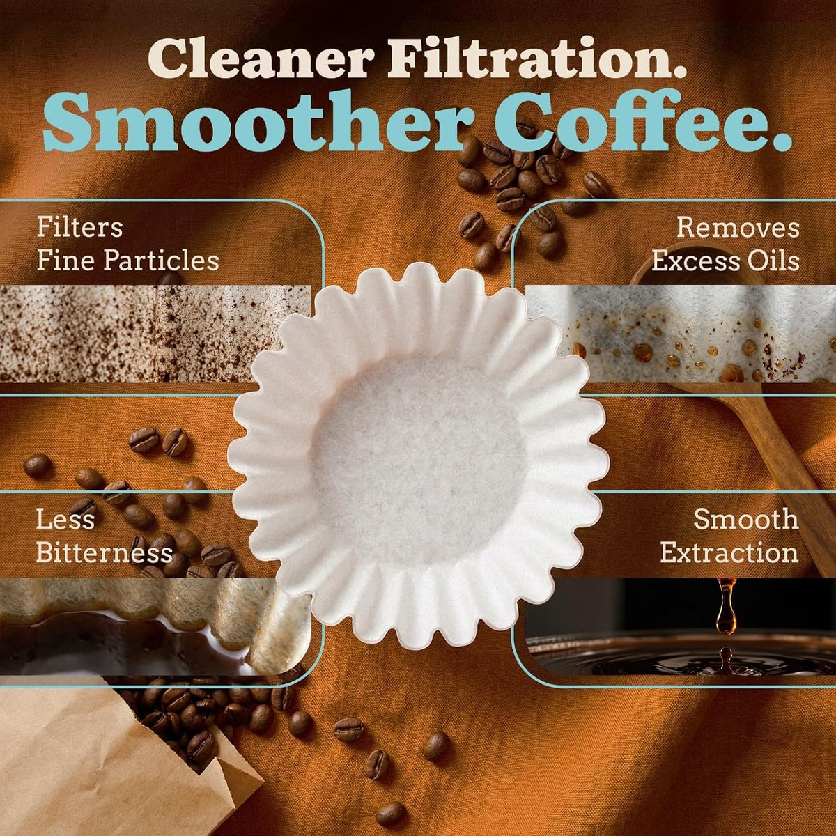 8-12 Cup Basket Coffee Filters (Natural Unbleached, 500)