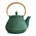 YJX 34oz Cast Iron Tea Kettle for Stovetop, Green Tea Pot for Loose Tea