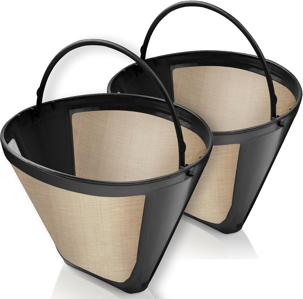 2-Pack #4 Reusable Permanent Cone Coffee Filters - Compatible with Cuisinart 10–14 Cup Brewers (DCC-3200, DCC-1200, DCC-3400) & Ninja Coffee Makers - Stainless Steel Mesh, Dishwasher-Safe by GoodCups
