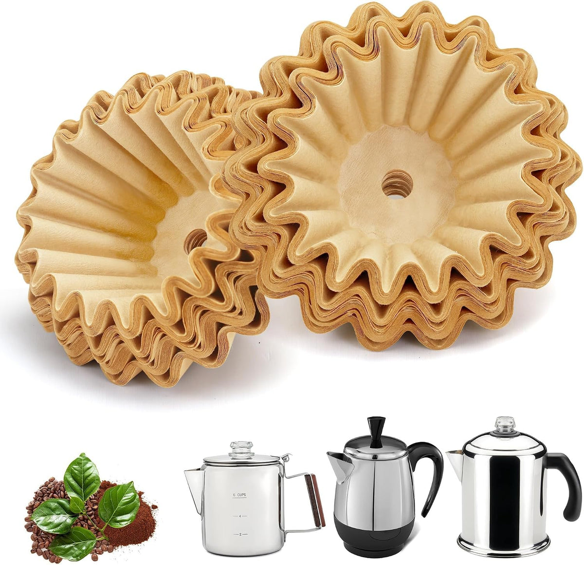 150 Pcs Perforated Coffee Filters for Farberware Coffee Percolator 4 Cup