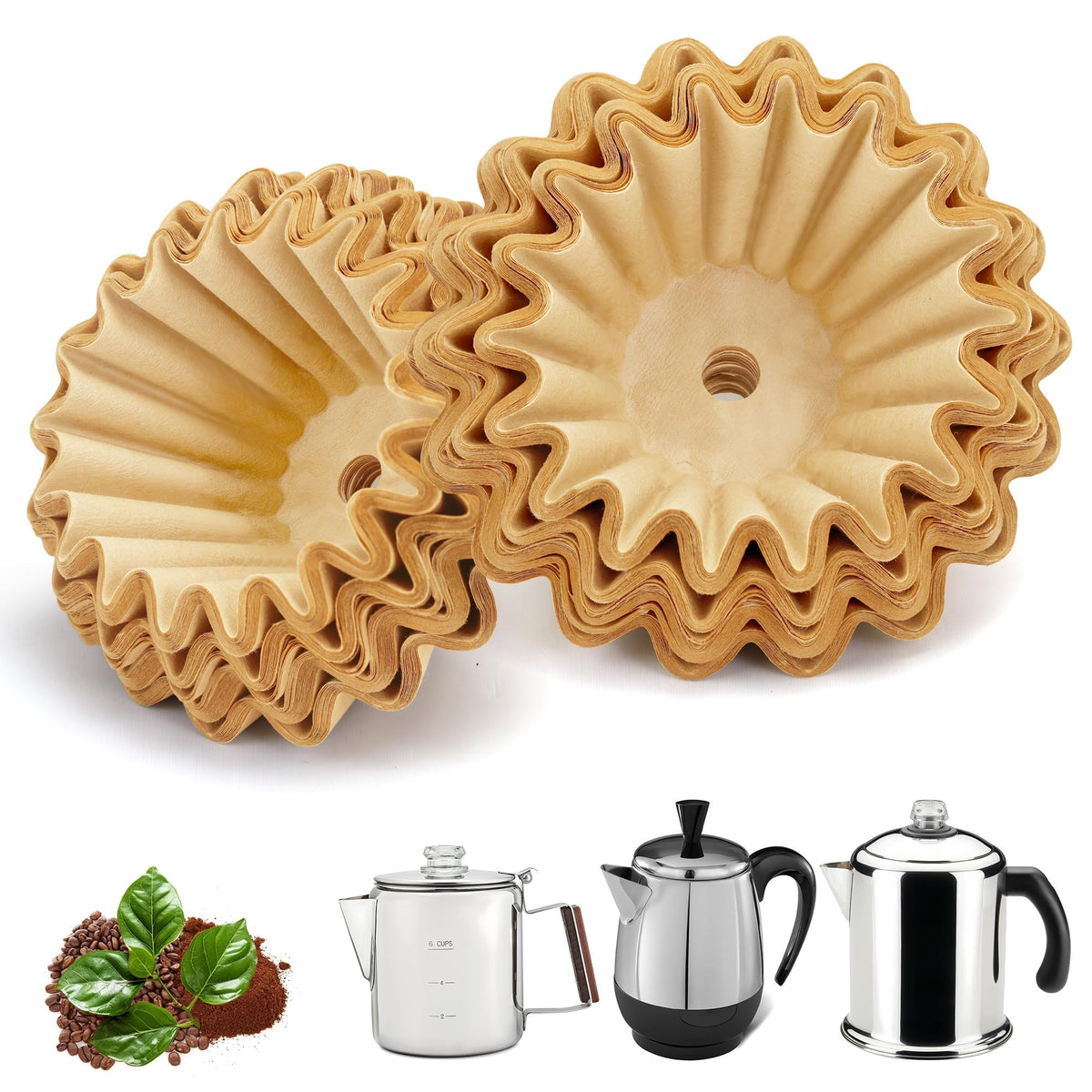 150 Pcs Perforated Coffee Filters for Farberware Coffee Percolator 4 Cup