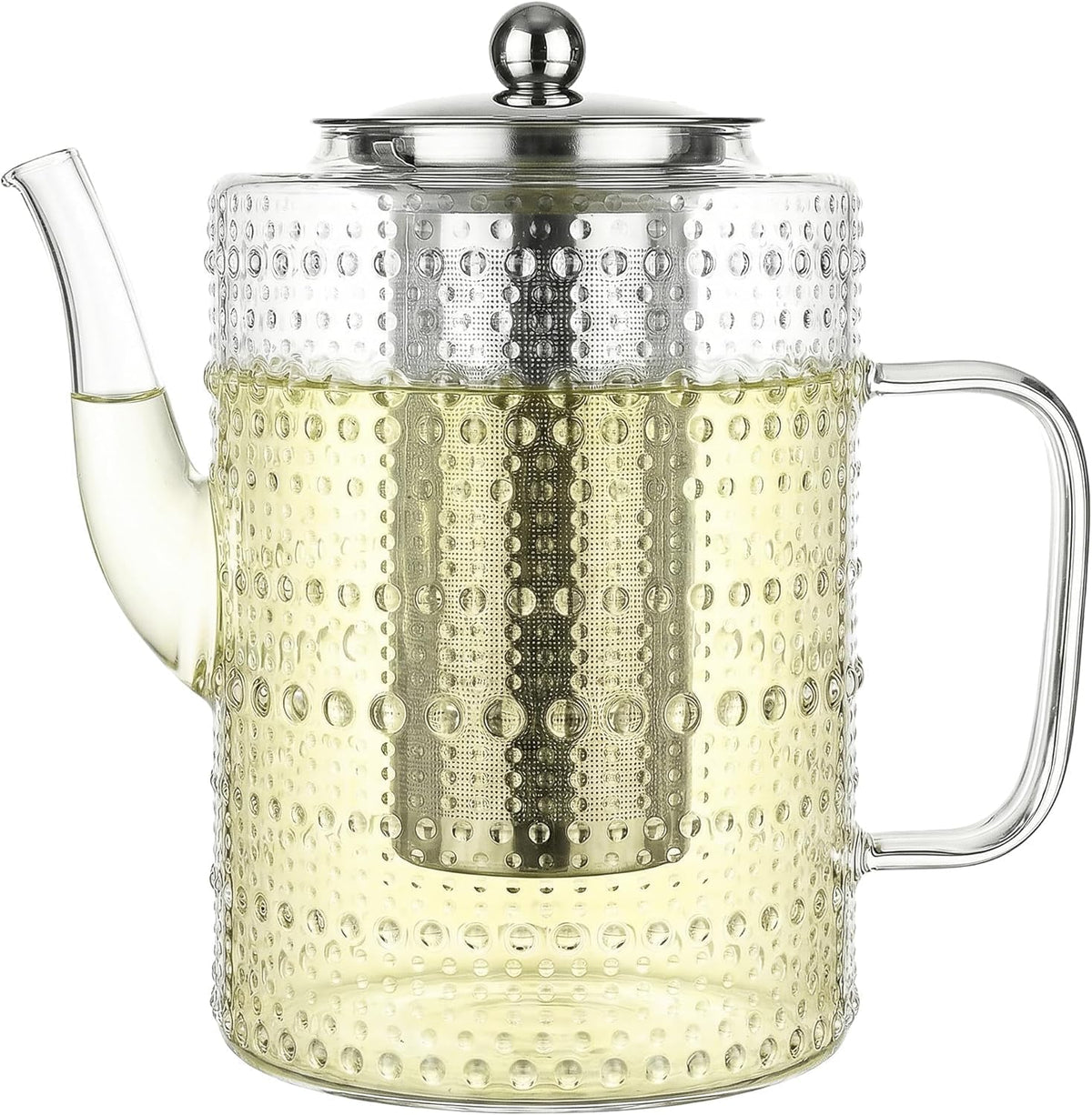 1500ml/50OZ Glass Teapot with Removable Infuser, Stovetop Safe, Large Tea Kettle, Borosilicate Glass Blooming and Loose Leaf Tea Maker Set