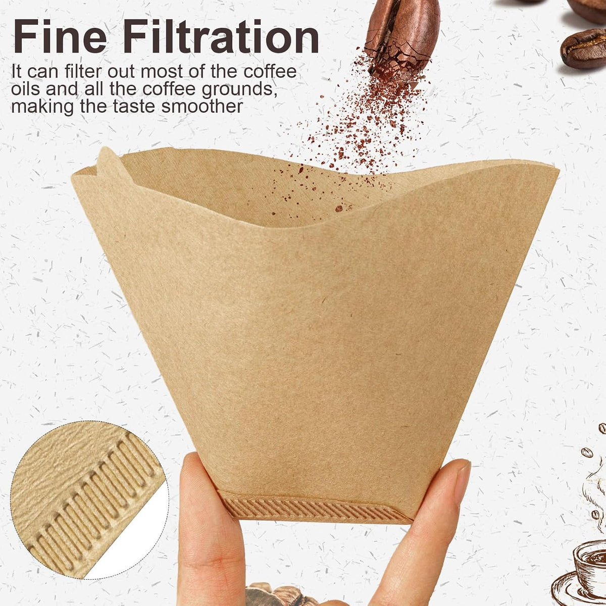 100 Count #4 Cone Coffee Filters 8-12 Cup Compatible with Ninja Maker