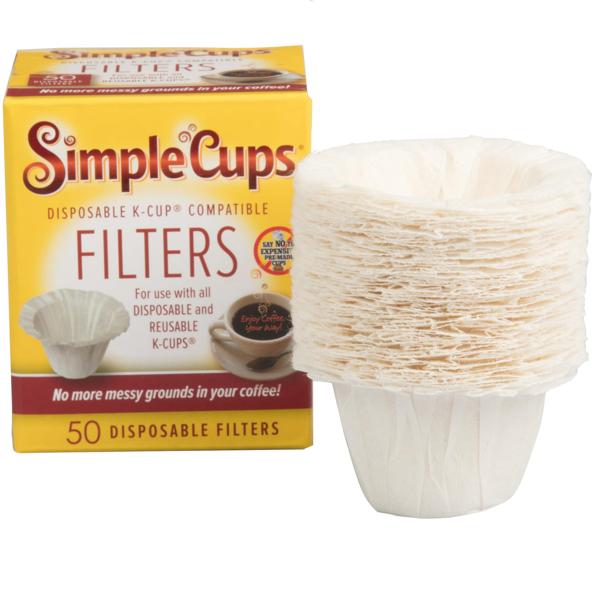 Disposable Paper Coffee Filters 300 Count - Compatible with Keurig, K-Cup machines & other Single Serve Coffee Brewer Reusable K Cups - Use & Make Your Own Pods - Works with All Brands, Gift