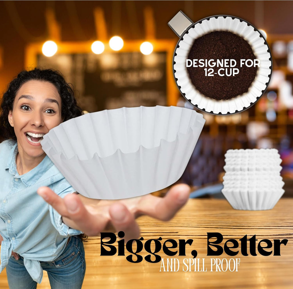 Large 12-Cup Commercial Coffee Filters, 500 Count