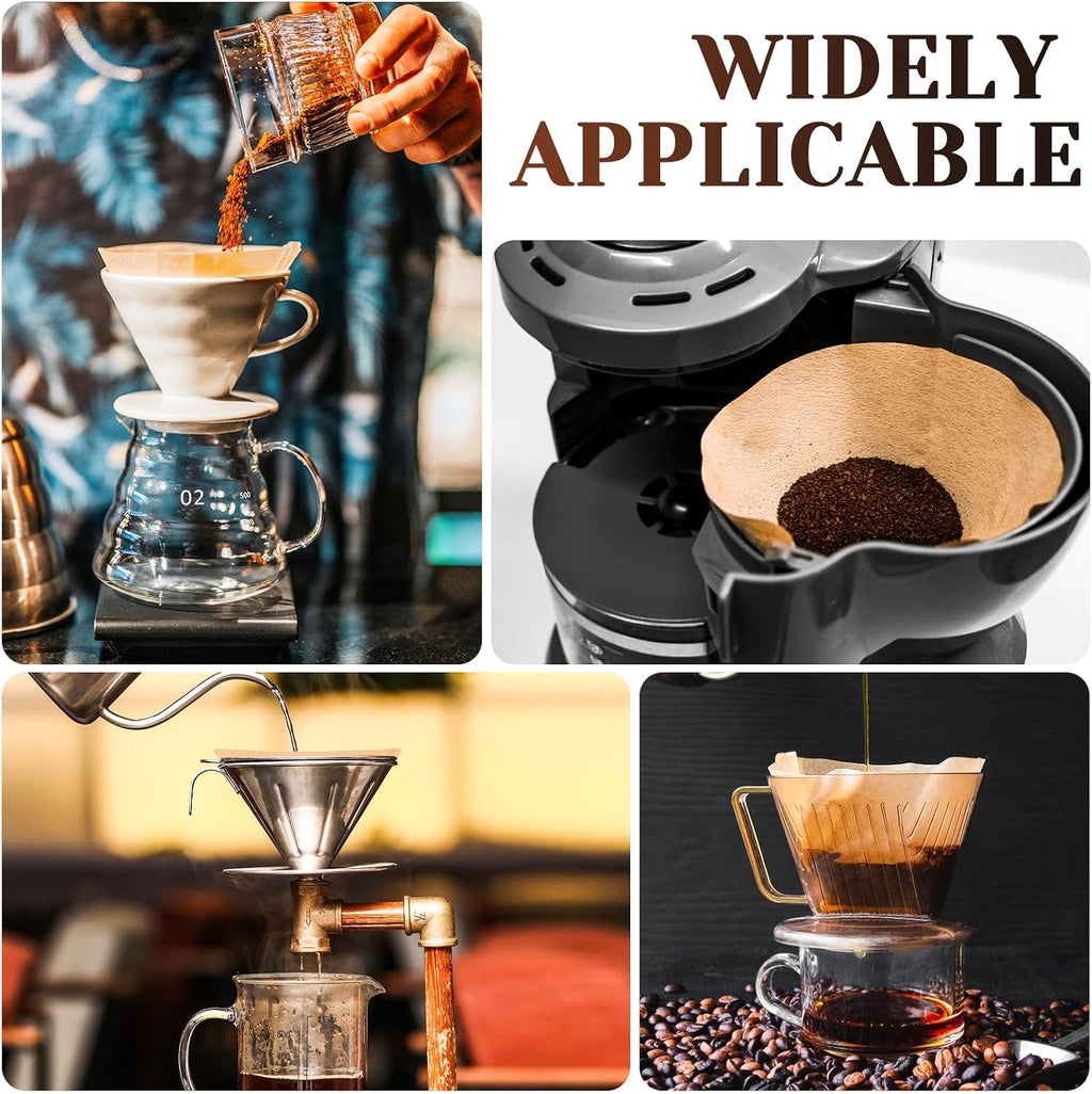 100 Count Coffee Filters #4, Premium Cone Coffee Filters 8-12 cup, Unbleached Natural Paper, Disposable Coffee Filters 4 Cone Paper for Pour Over and Drip Coffee Maker