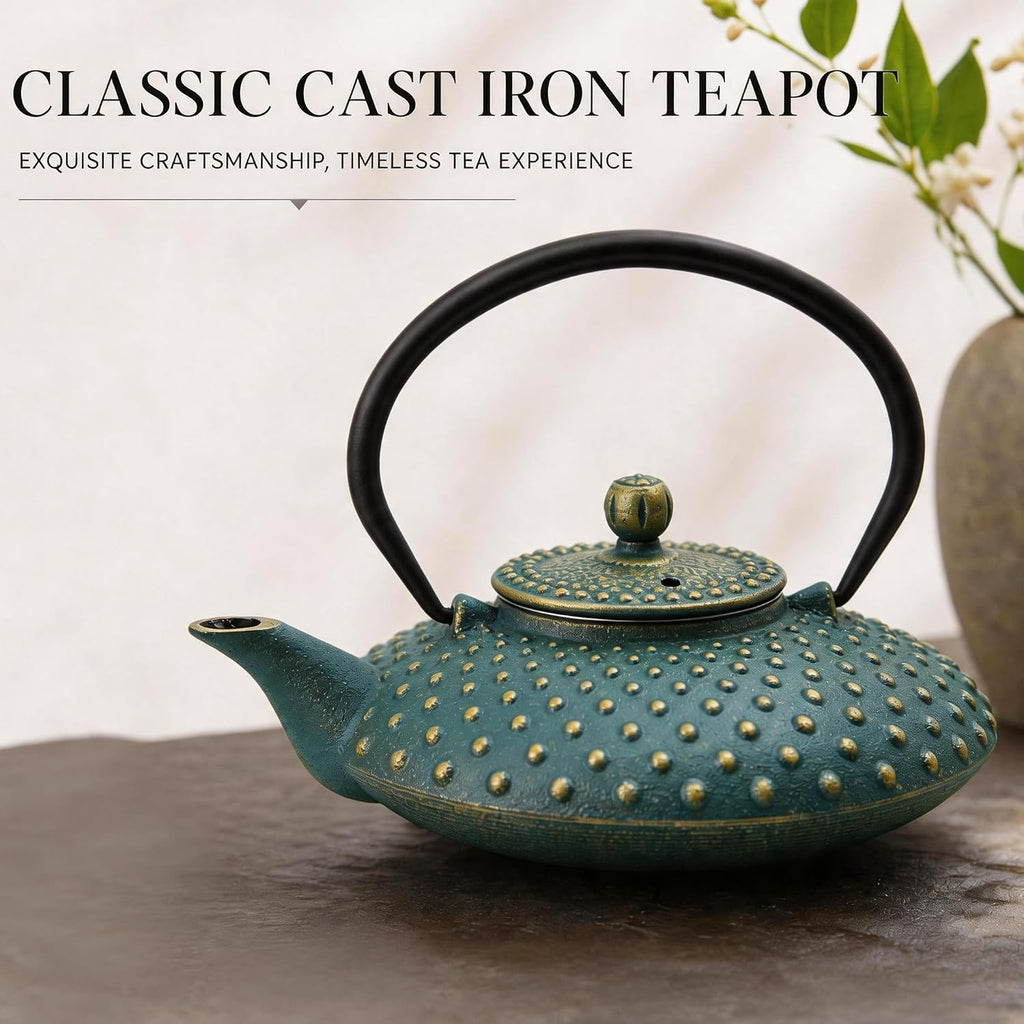 27.1oz Small Cast Iron Teapot with Infuser for Loose Tea