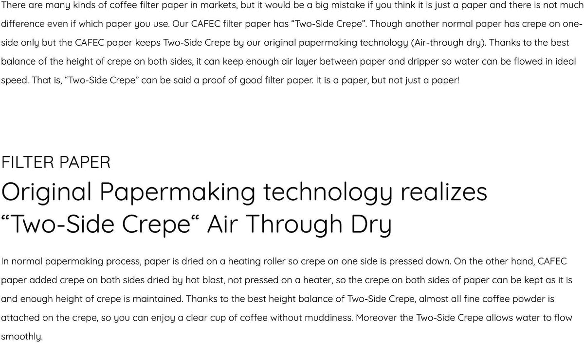 CAFEC Abaca trapezoid paper filter for 3-5 cups 100pcs/pack |Disposable Pour-Over Coffee Paper Filter made of Eco-Friendly Refined Virgin Pulp for Better Tasting Brewing (White) | CF-AB-102/100W