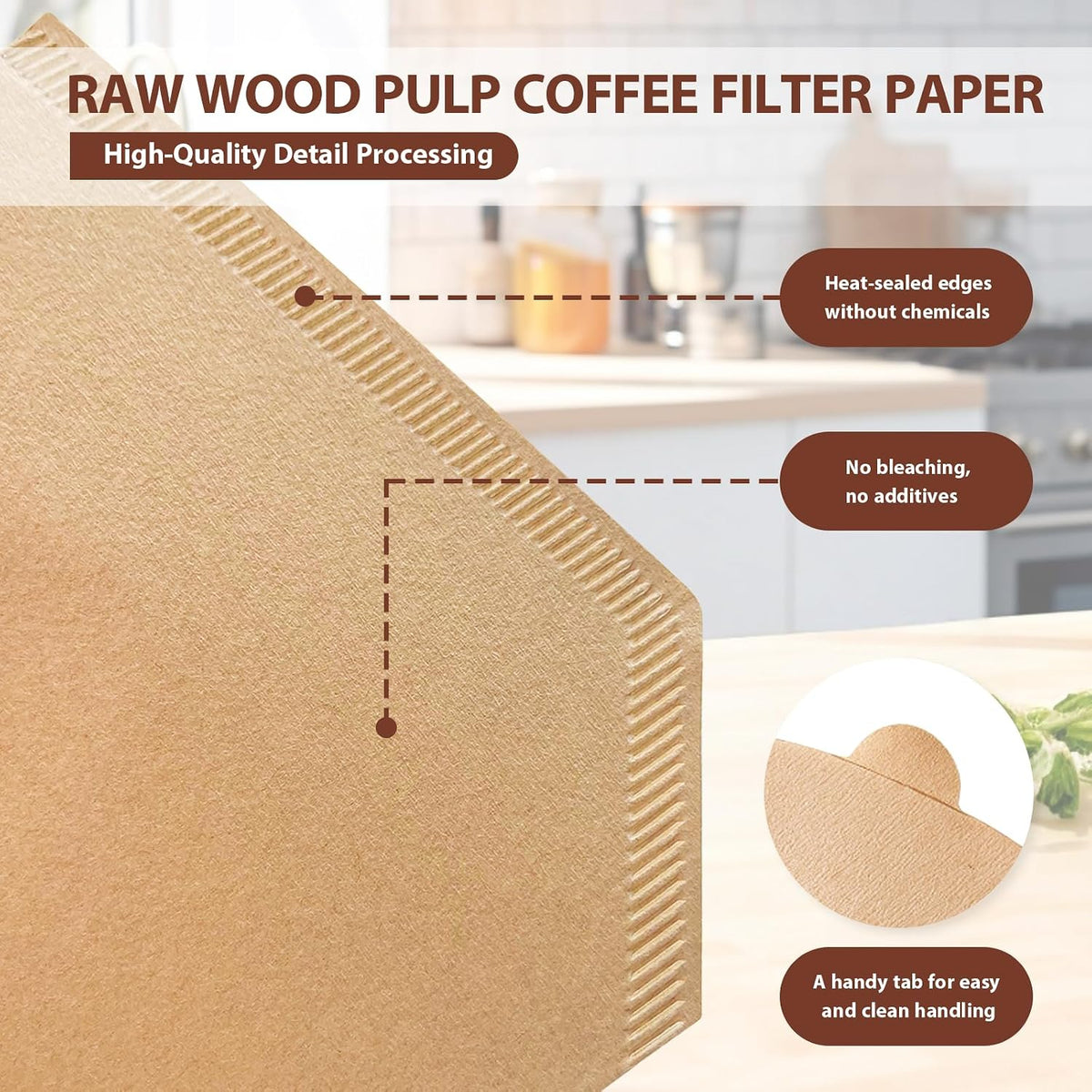 200 Count Coffee Filters #4, Unbleached Cone Coffee Filters 8-12 Cup