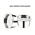 i Cafilas 2-Pcs Sturdy Rustproof BPA-Free Reusable Stainless Steel Coffee Capsules - Compatible with Tchibo Cafissimo, ALDI Expressi Coffee Machines, Reduces Costs, 10+ Years of Lifespan