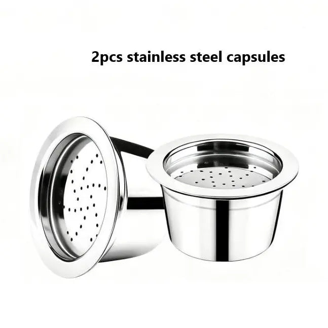 i Cafilas 2-Pcs Sturdy Rustproof BPA-Free Reusable Stainless Steel Coffee Capsules - Compatible with Tchibo Cafissimo, ALDI Expressi Coffee Machines, Reduces Costs, 10+ Years of Lifespan