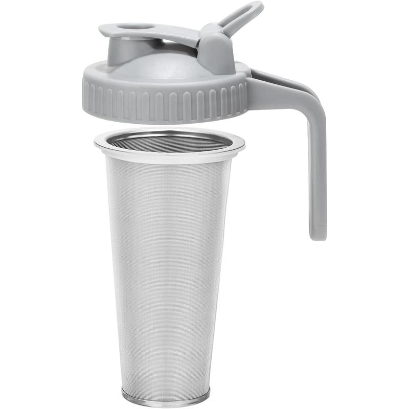 304 Stainless Steel Cold Brew Coffee Filter - 64oz Mason Jar Filter for Wide Mouth Jars, Durable Strainer with Seal Ring, Effortless Cleaning, Versatile Brewing Options for Iced Drinks & Sun Infusers