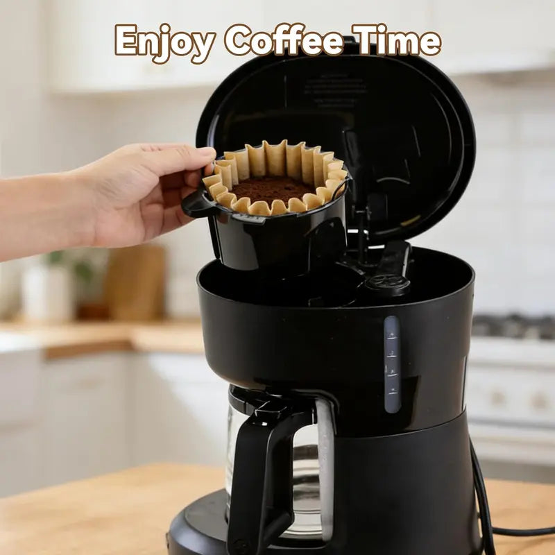 Coffee Filters 8-12 Cup, 300 count Disposable Unbleached Basket Filter Paper Compatible with Mr Coffee Maker Black and Decker